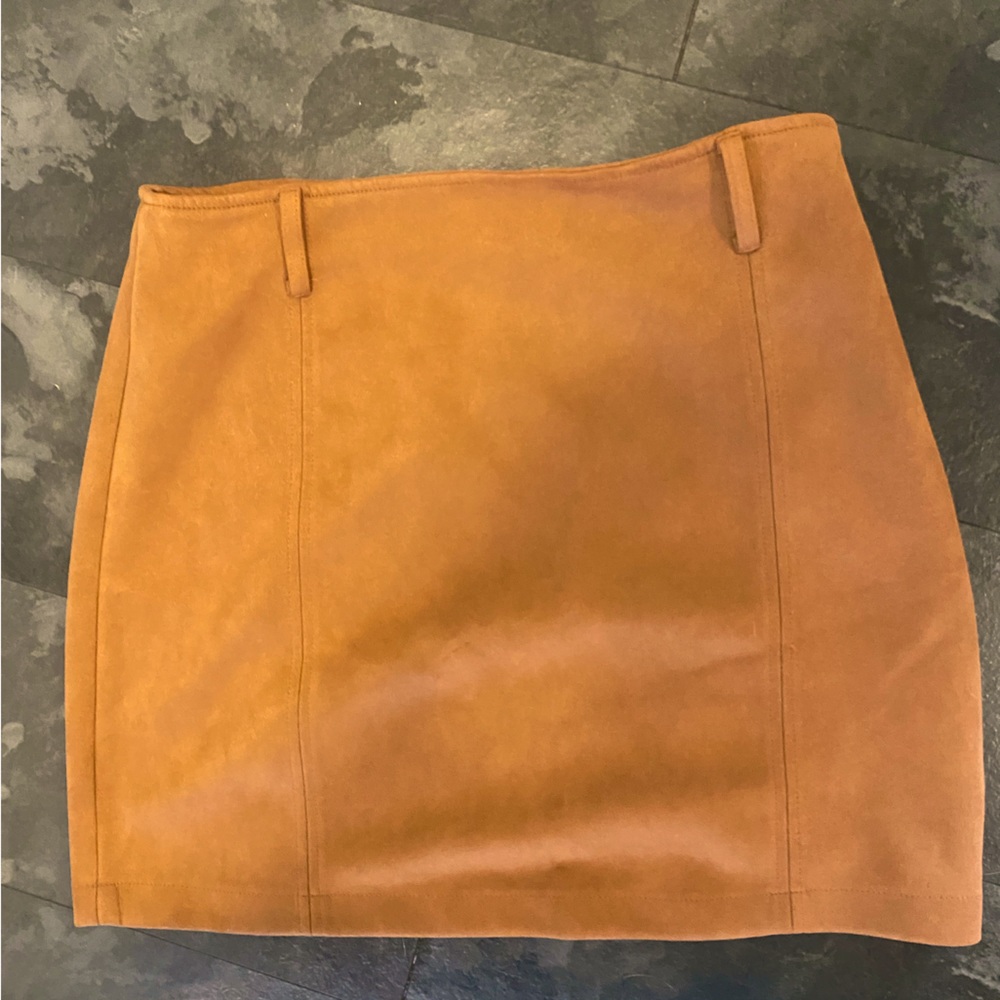 Faux Tan suede skirt by Haute Monde